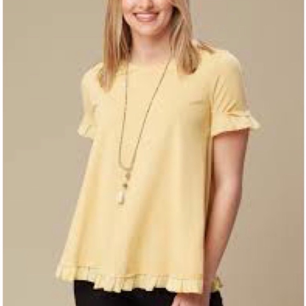 Altar’d State Ruffle Hem Swing Top – Mustard Yellow | Size XS | NWT